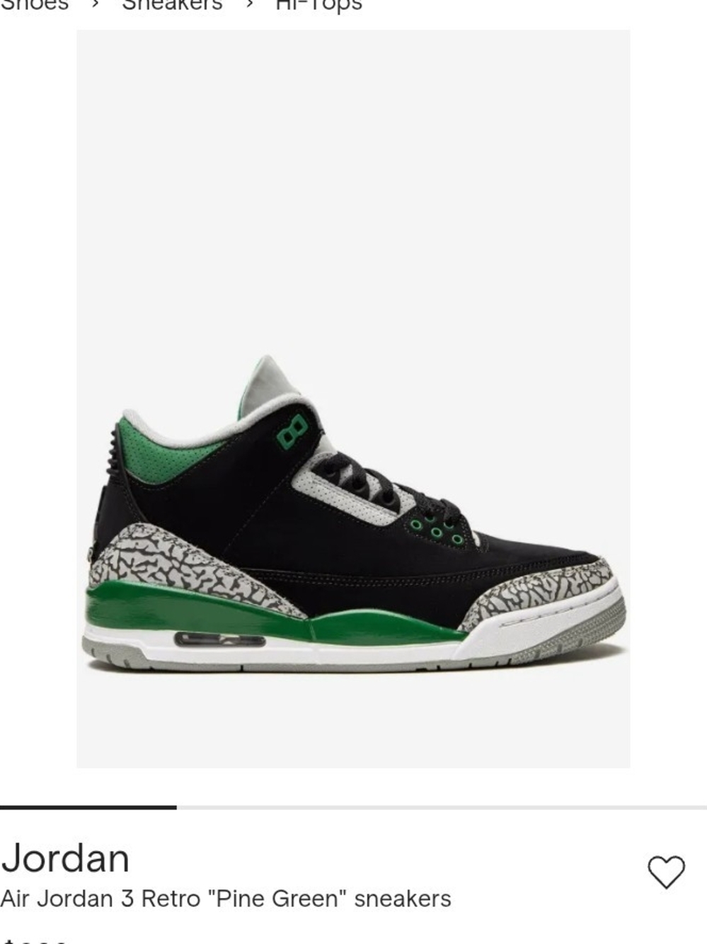 Air Jordan 3 Retro Pine Green Men’s Sneakers